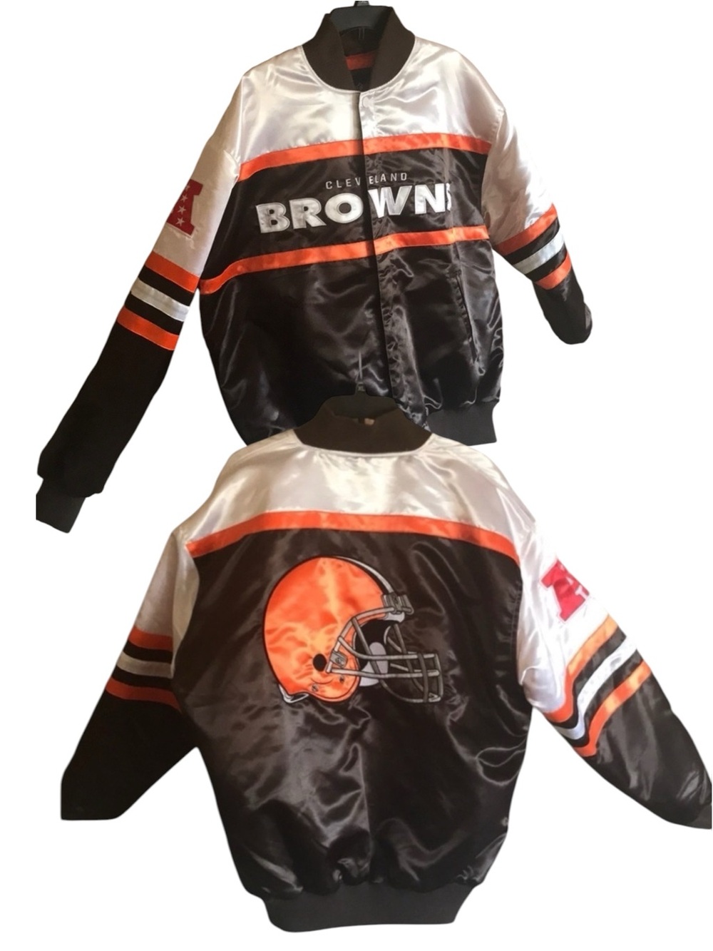 Vintage NFL Cleveland Browns Stadium Jacket NWOT Throwback Football Double sided